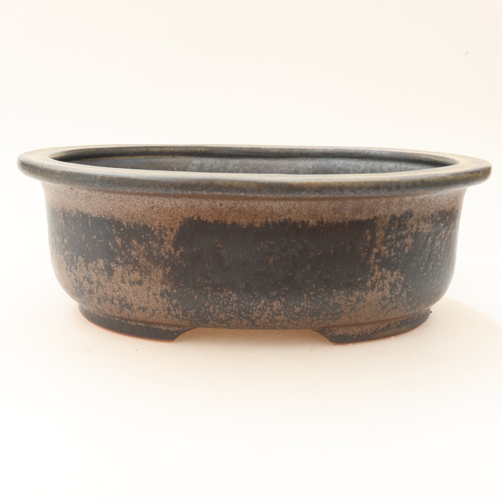 Pot à bonsaï en céramique 23 x 19 x 8 cm, couleur marron