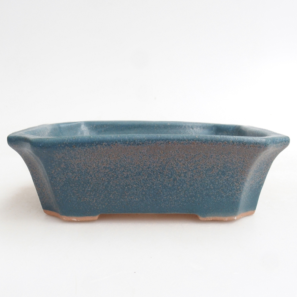 Bol à bonsaï en céramique 13 x 10,5 x 4 cm, couleur bleu