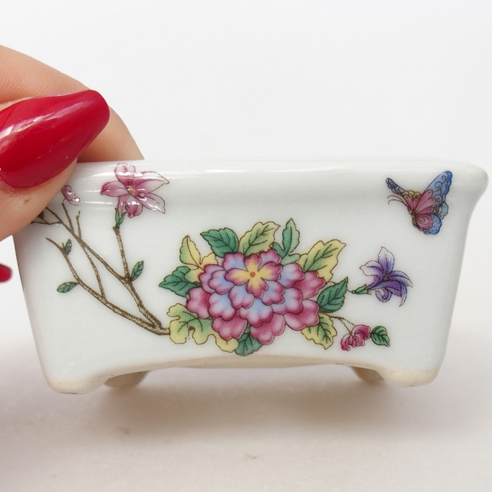 Mini bol bonsaï 8 x 6,5 x 3,5 cm, blanc