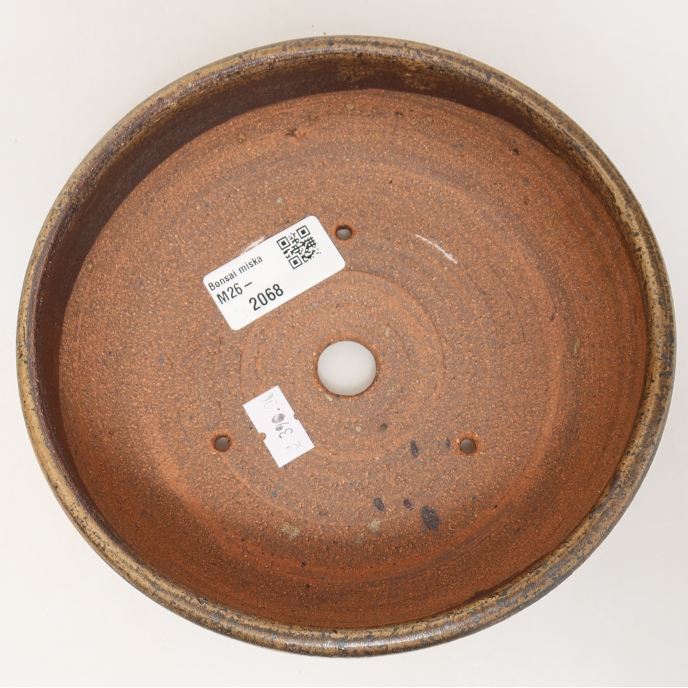 Pot à bonsaï en céramique 17 x 17 x 5,5 cm, couleur marron