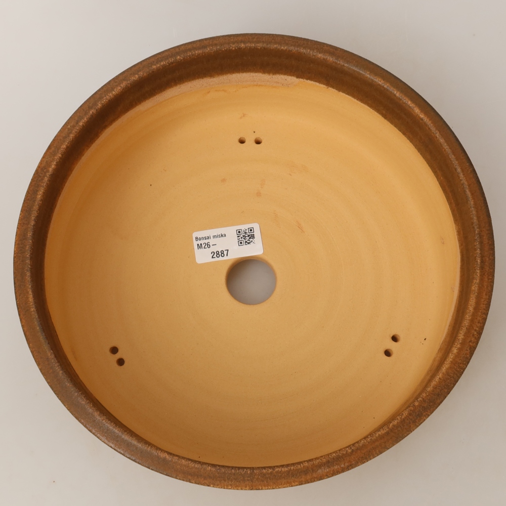 Pot à bonsaï en céramique 24 x 24 x 8,5 cm, couleur marron