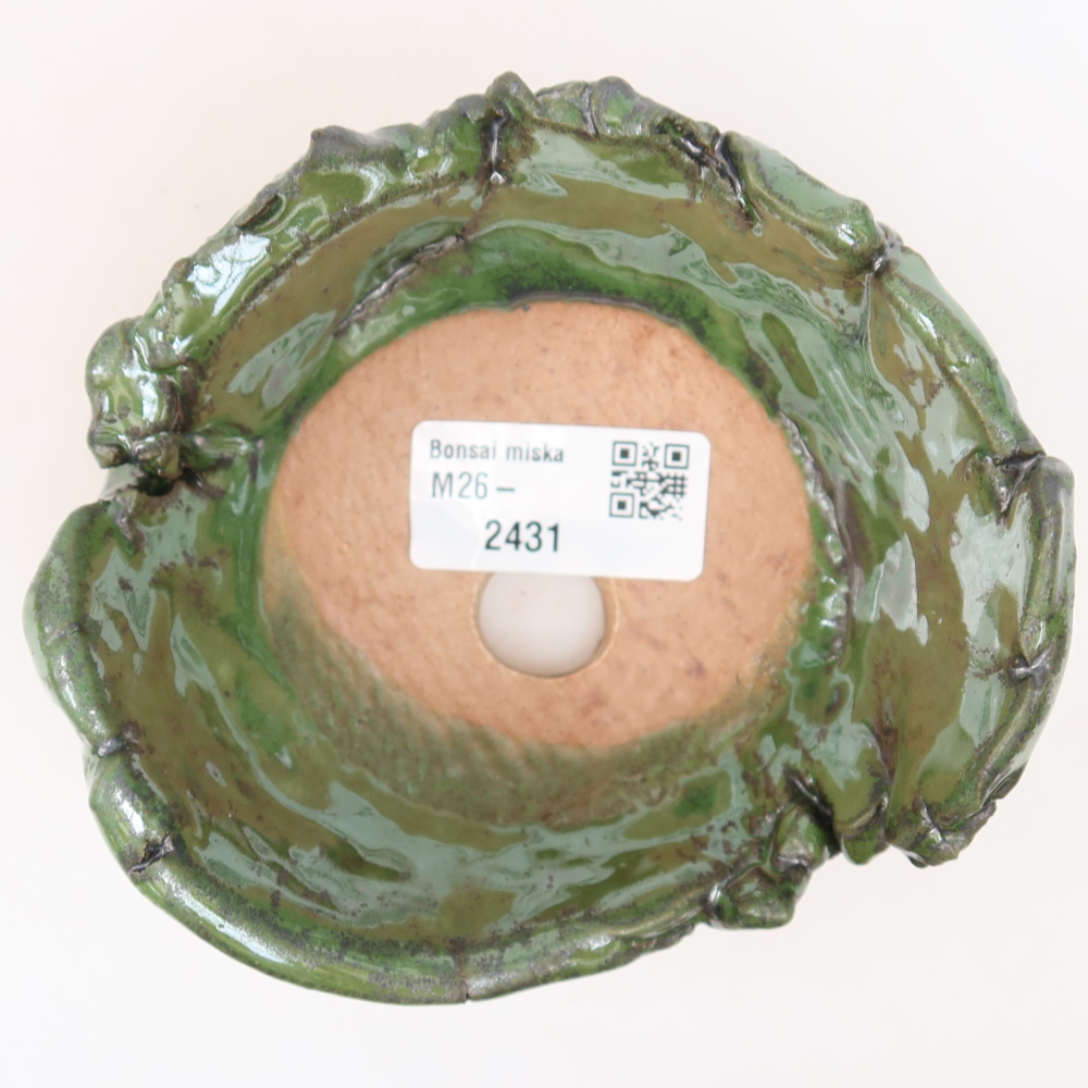 Coquille en céramique  11,5 x 10,5 x 7 cm, couleur verte