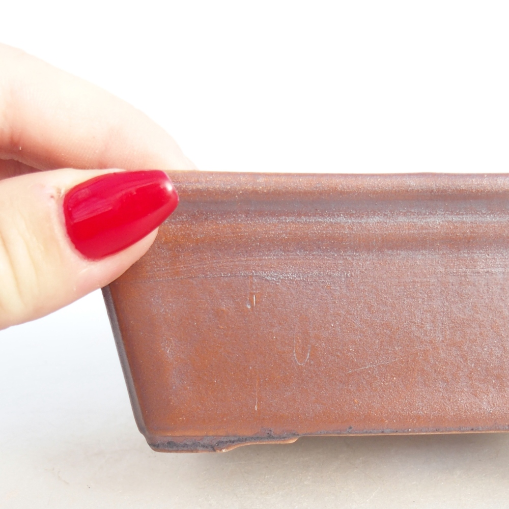 Bol à bonsaï en céramique 11,5 x 8,5 x 4,5 cm, couleur métal