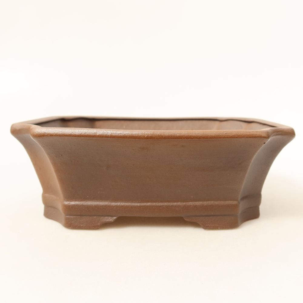 Pot à bonsaï en céramique 18 x 15 x 6 cm, couleur rose