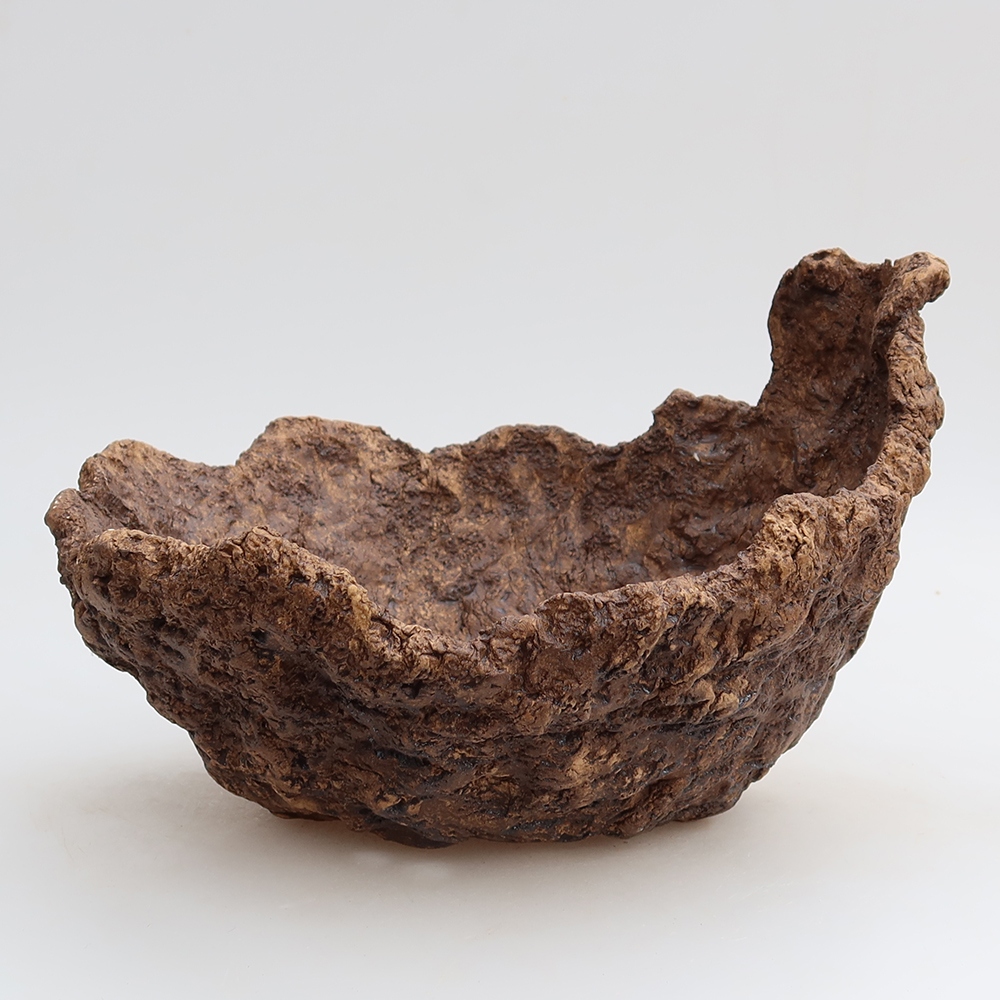 Coquille en céramique 21 x 20,5 x 16 cm, couleur marron