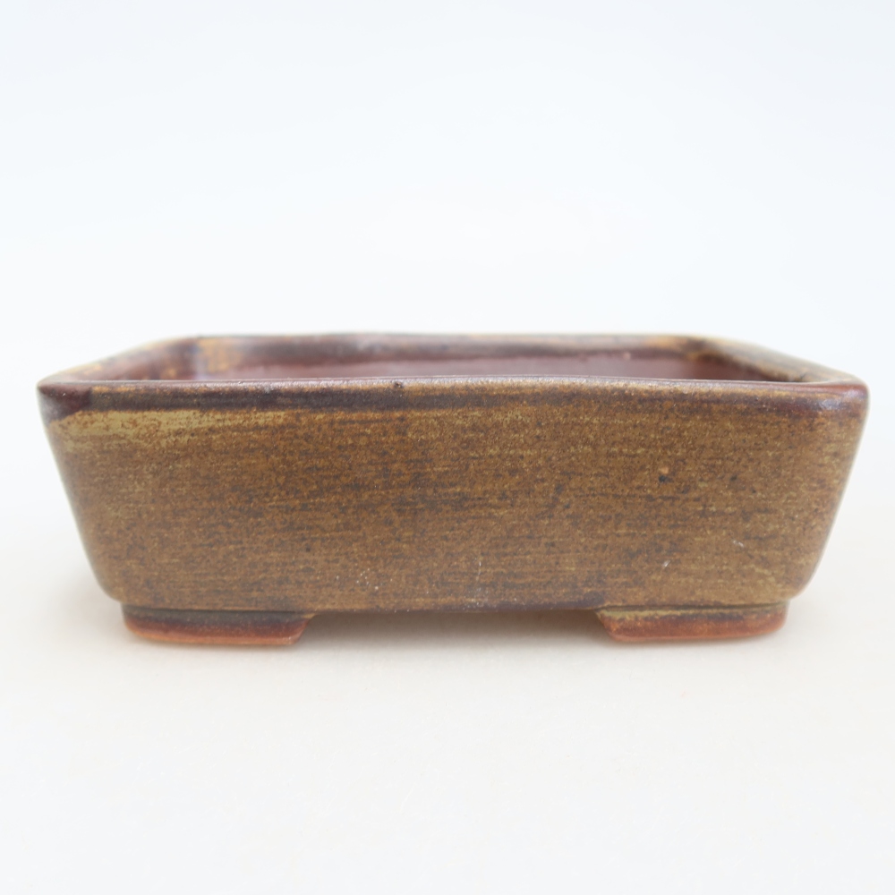 Pot à bonsaï en céramique 12,5 x 9,5 x 4 cm, couleur marron