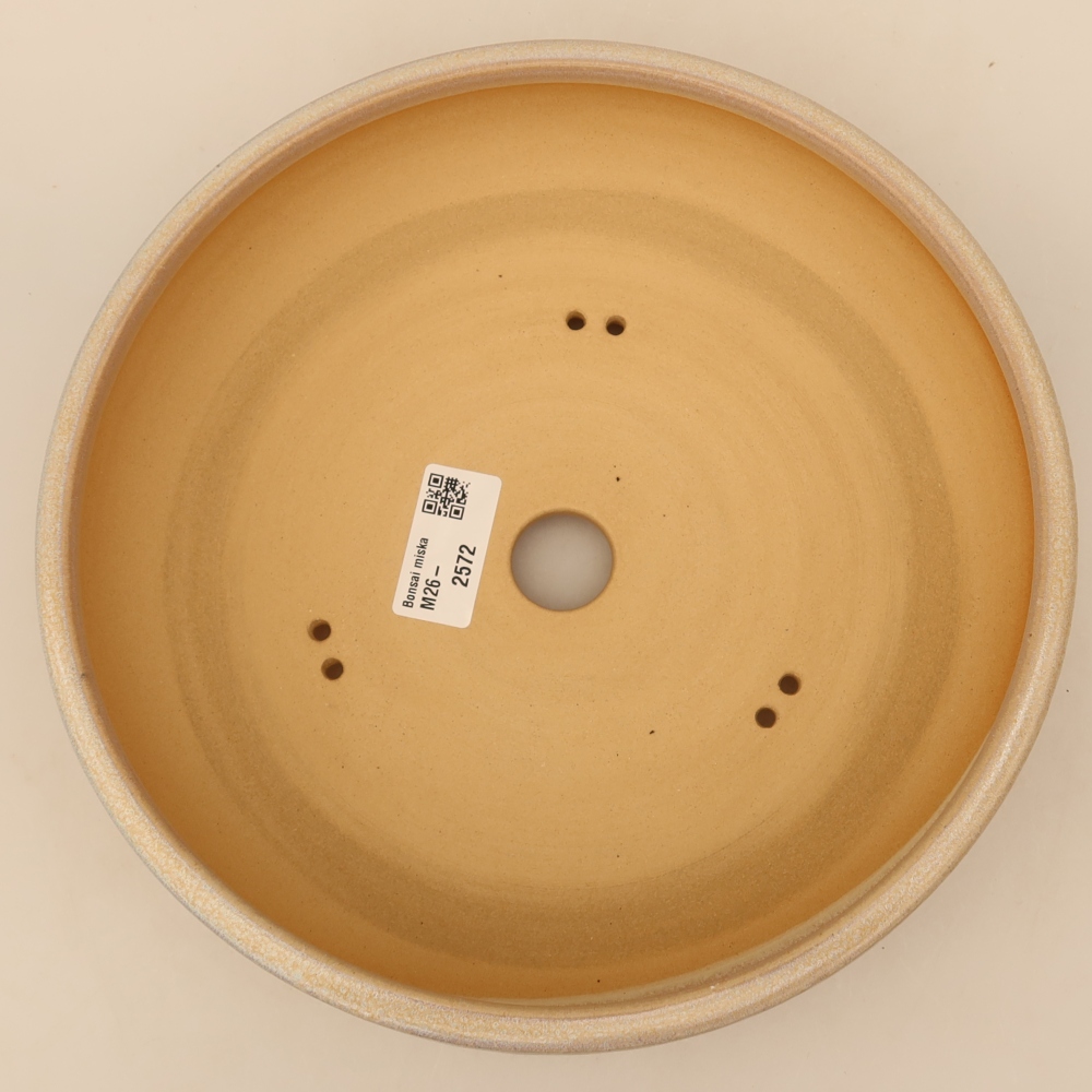 Pot à bonsaï en céramique 23 x 23 x 6,5 cm, couleur beige