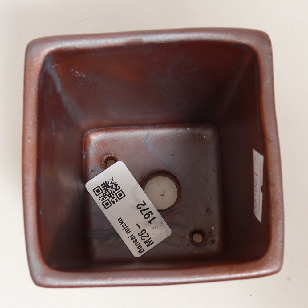Pot à bonsaï en céramique 8 x 8 x 10 cm, couleur métallique