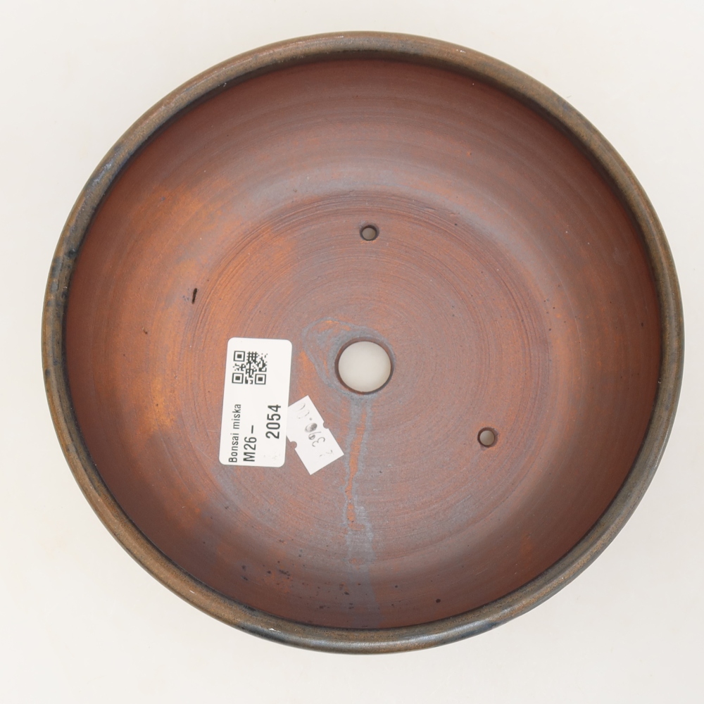Pot à bonsaï en céramique 17 x 17 x 5,5 cm, couleur marron