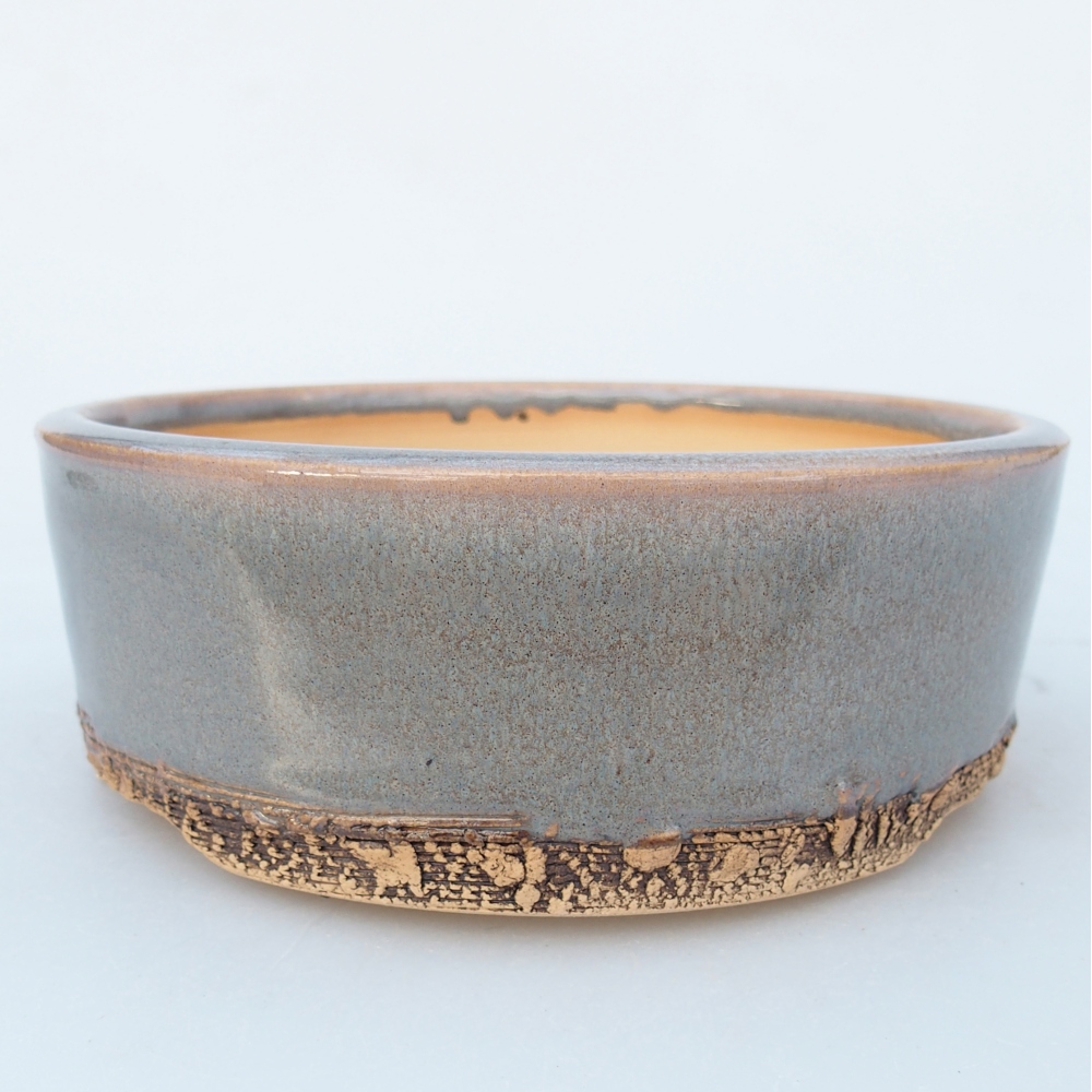 Bol à bonsaï en céramique 16 x 16 x 5,5 cm, gris
