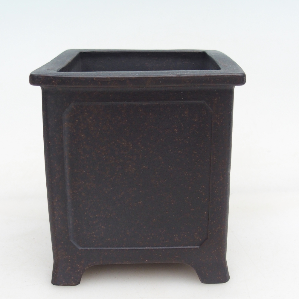 Bol à bonsaï en céramique 9,5 x 9,5 x 10 cm, ocre brunâtre