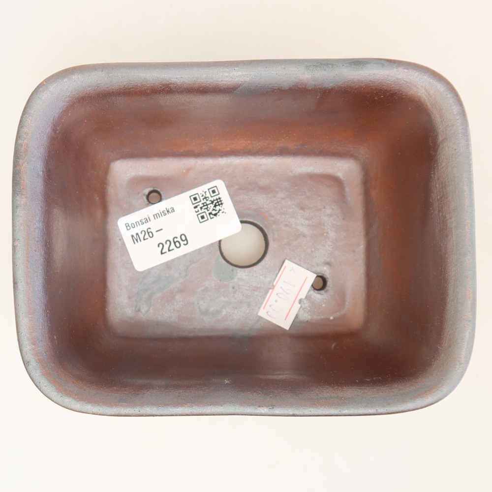 Bol à bonsaï en céramique 13,5 x 10,5 x 6 cm, couleur métal