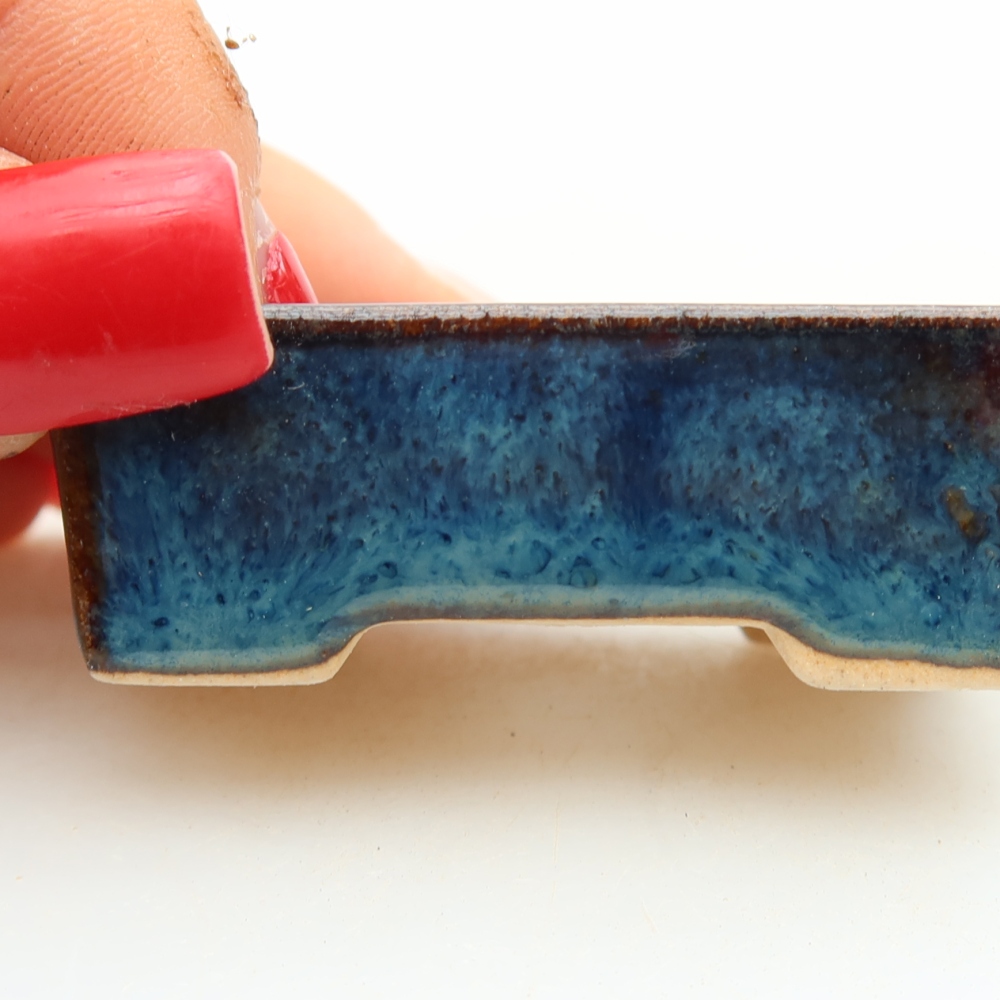 Pot à bonsaï en céramique 5 x 3 x 2 cm, couleur bleue