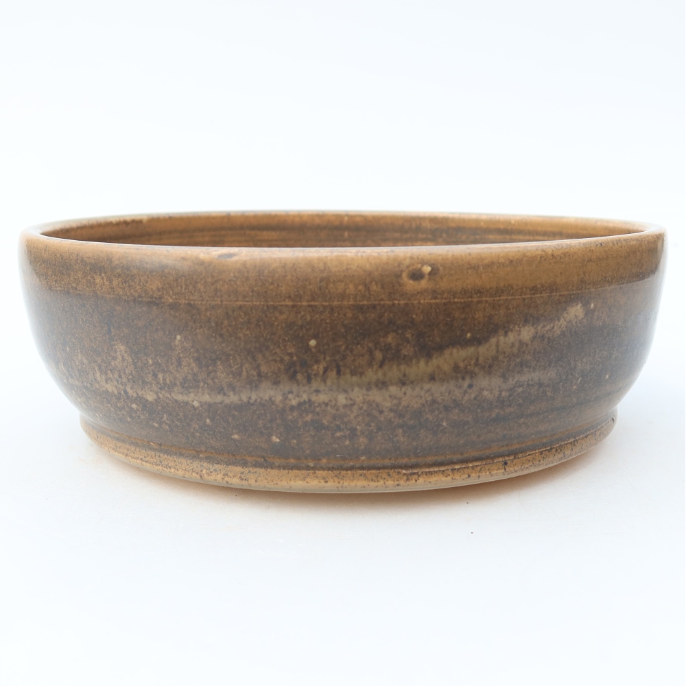 Bol à bonsaï en céramique 18 x 18 x 6 cm, brun