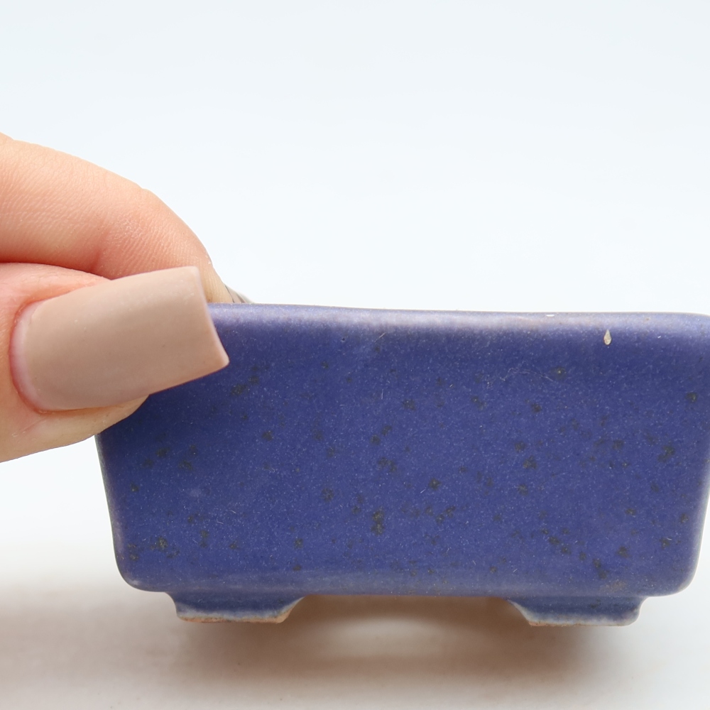 Pot à bonsaï en céramique 7 x 7 x 3,5 cm, couleur violette