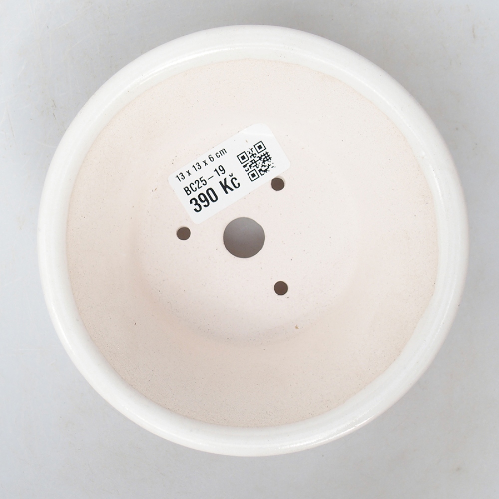 Bol à bonsaï en céramique 13 x 13 x 6 cm, couleur blanc