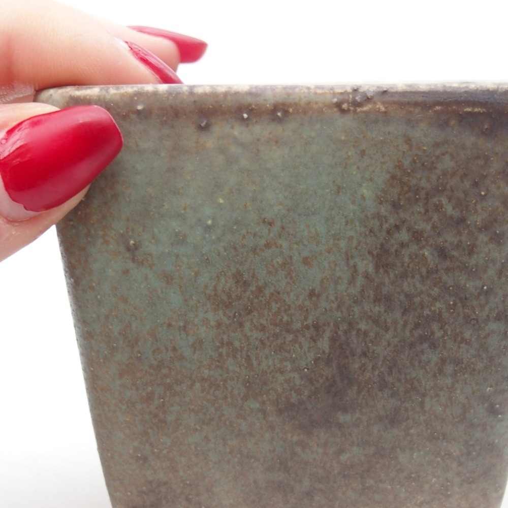 Bol à bonsaï en céramique 7,5 x 7,5 x 7,5 cm, vert