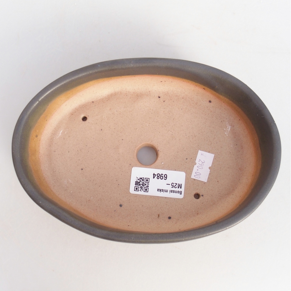 Bol à bonsaï en céramique 18,5 x 13 x 4,5 cm, gris