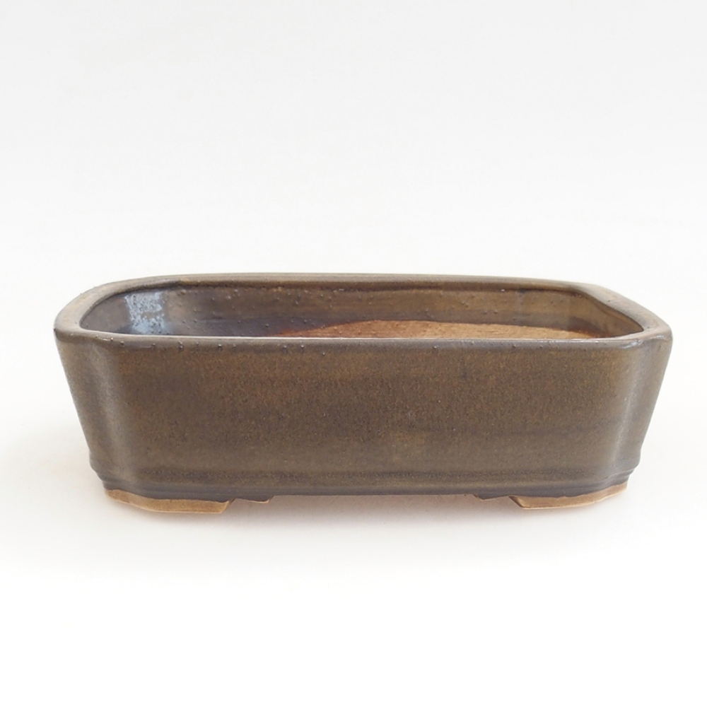 Bol à bonsaï en céramique 21 x 18 x 6 cm, brun