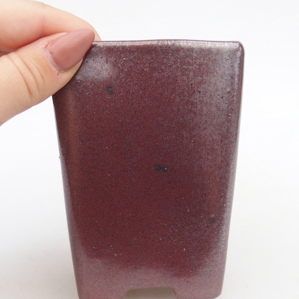 Bol à bonsaï en céramique 8 x 8 x 10,5 cm, couleur bordeaux