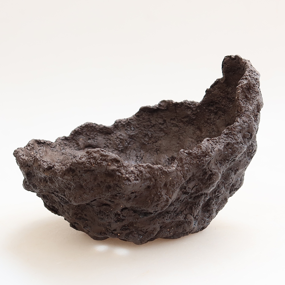 Coquille en céramique 14,5 x 12 x 13 cm, couleur marron