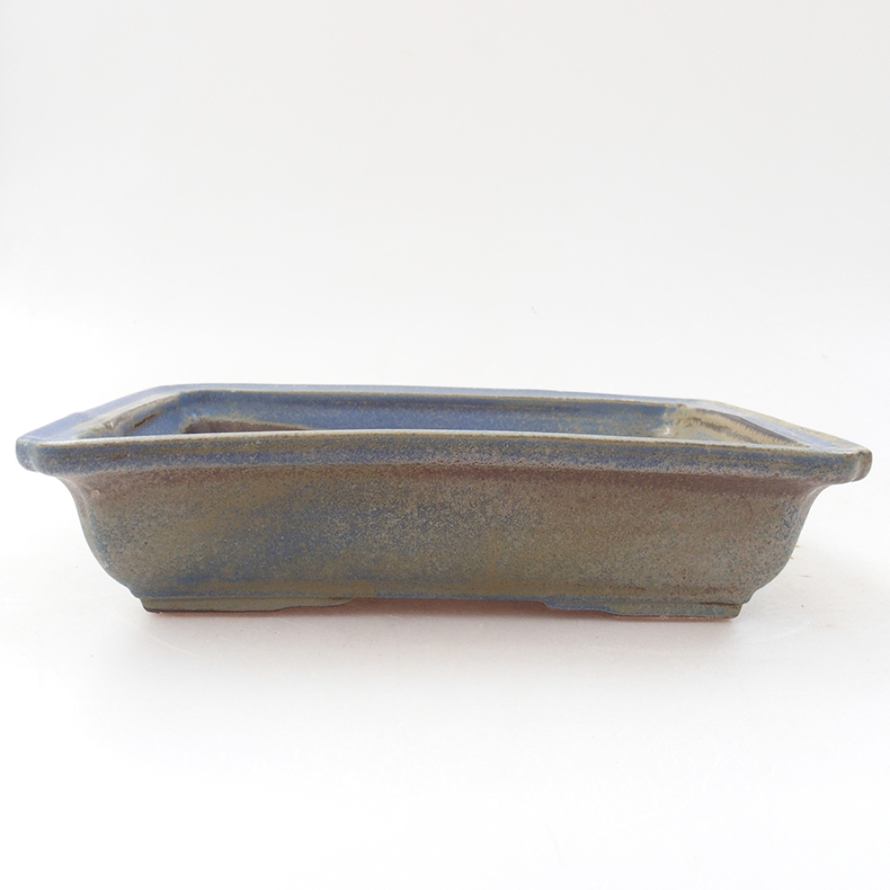 Bol à bonsaï en céramique 17,5 x 13 x 4 cm, couleur bleu