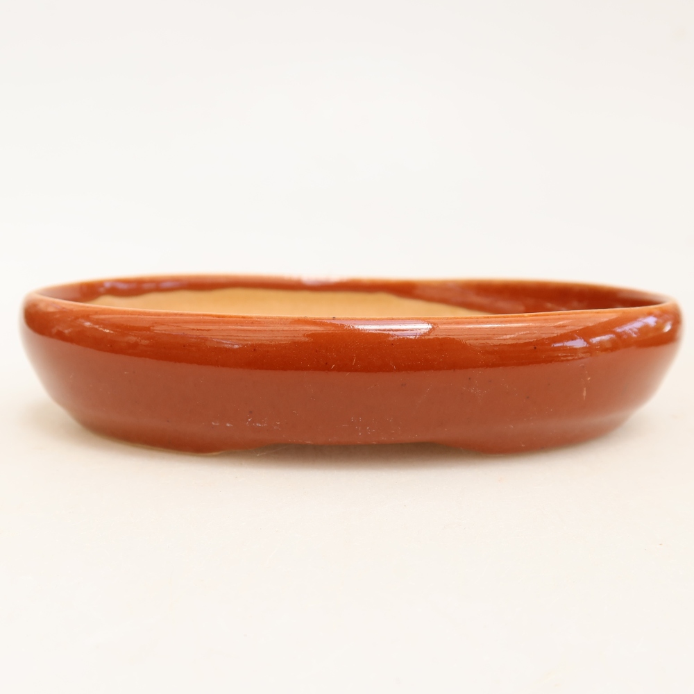Pot à bonsaï en céramique 13 x 9,5 x 2,5 cm, couleur marron