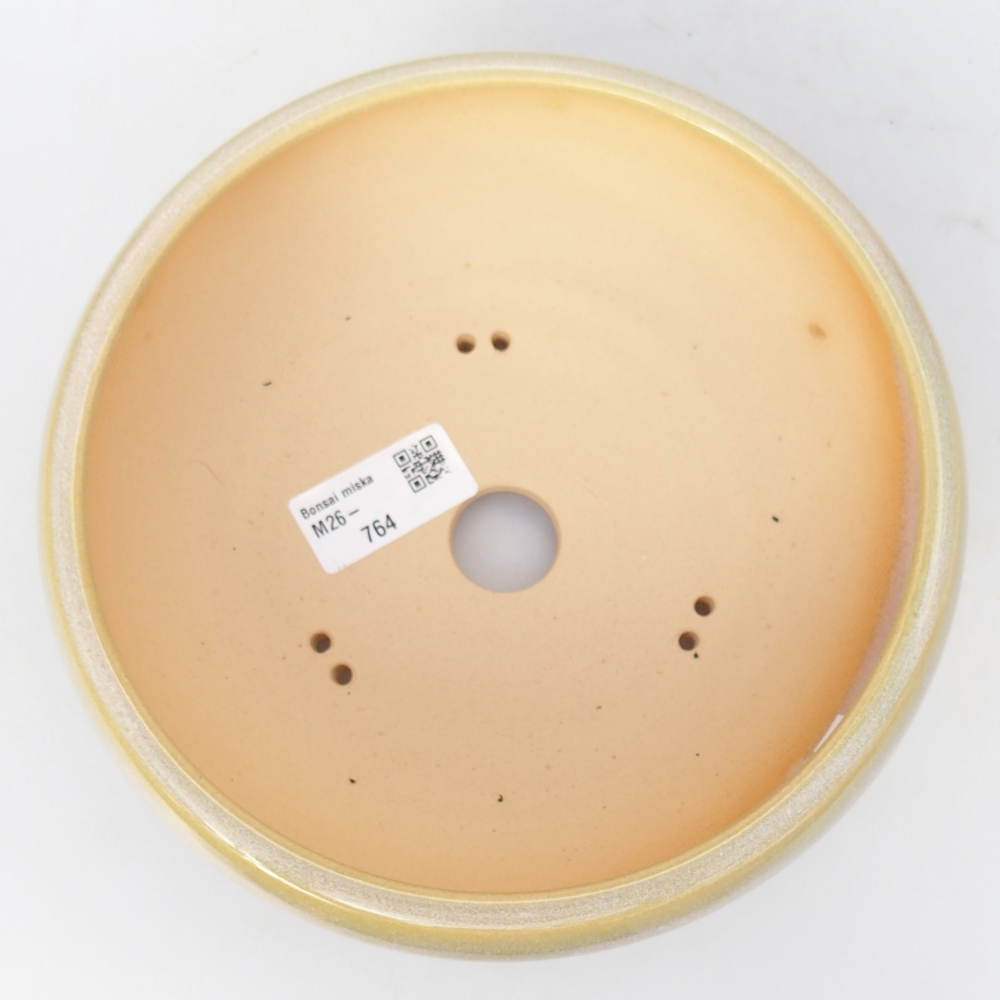 Bol à bonsaï en céramique 18 x 18 x 7 cm, jaune-vert