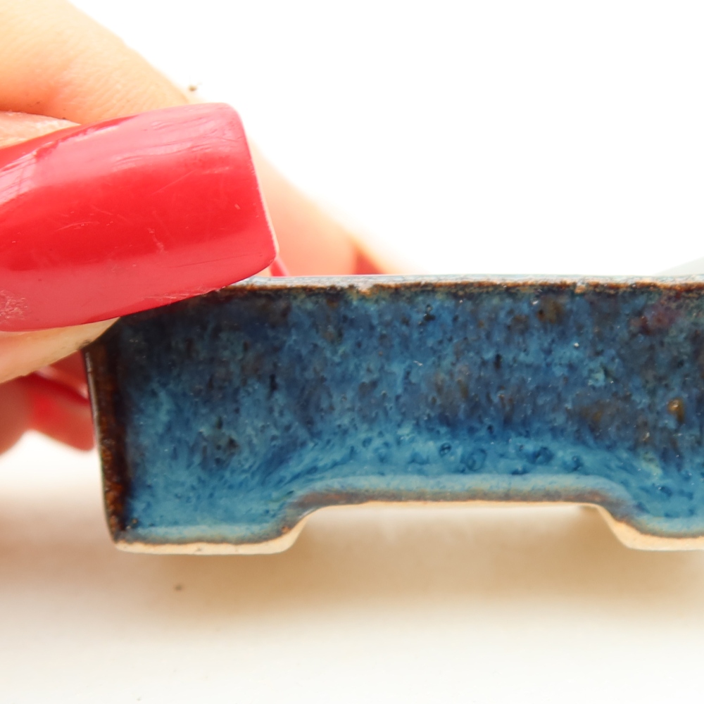 Pot à bonsaï en céramique 5 x 3 x 2 cm, couleur bleue