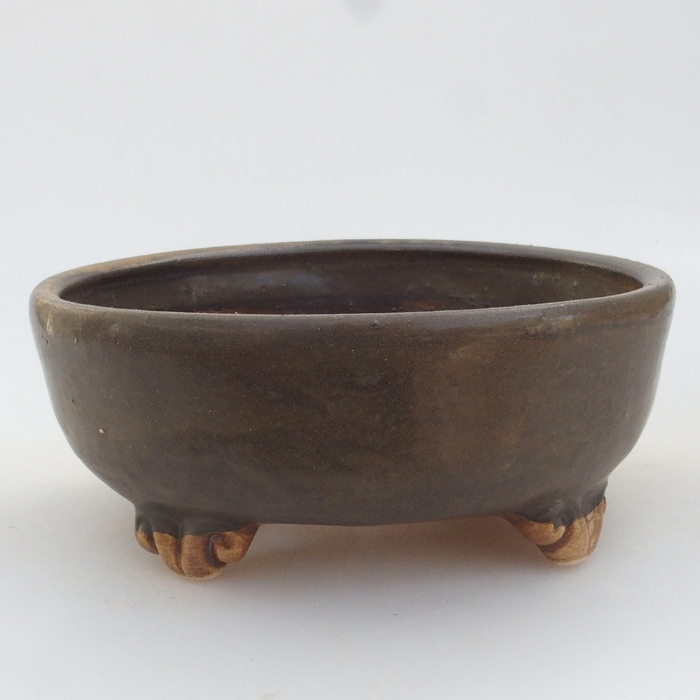Bol à bonsaï en céramique 10 x 8,5 x 4 cm, brun