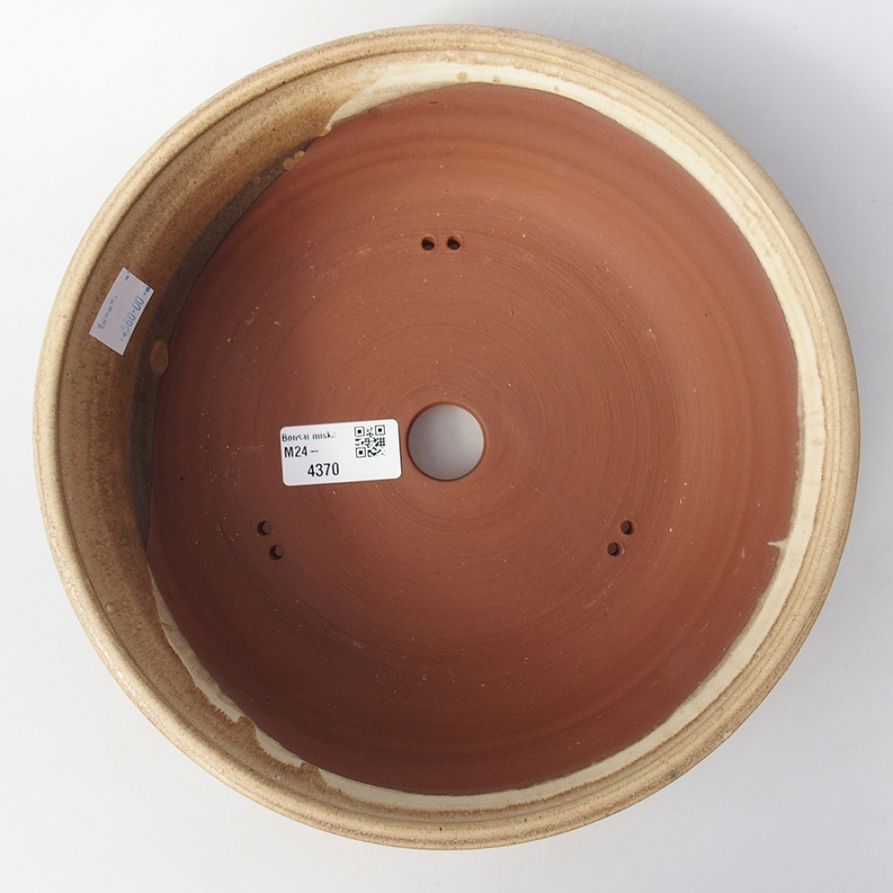Bol à bonsaï en céramique 19 x 19 x 7 cm, couleur beige