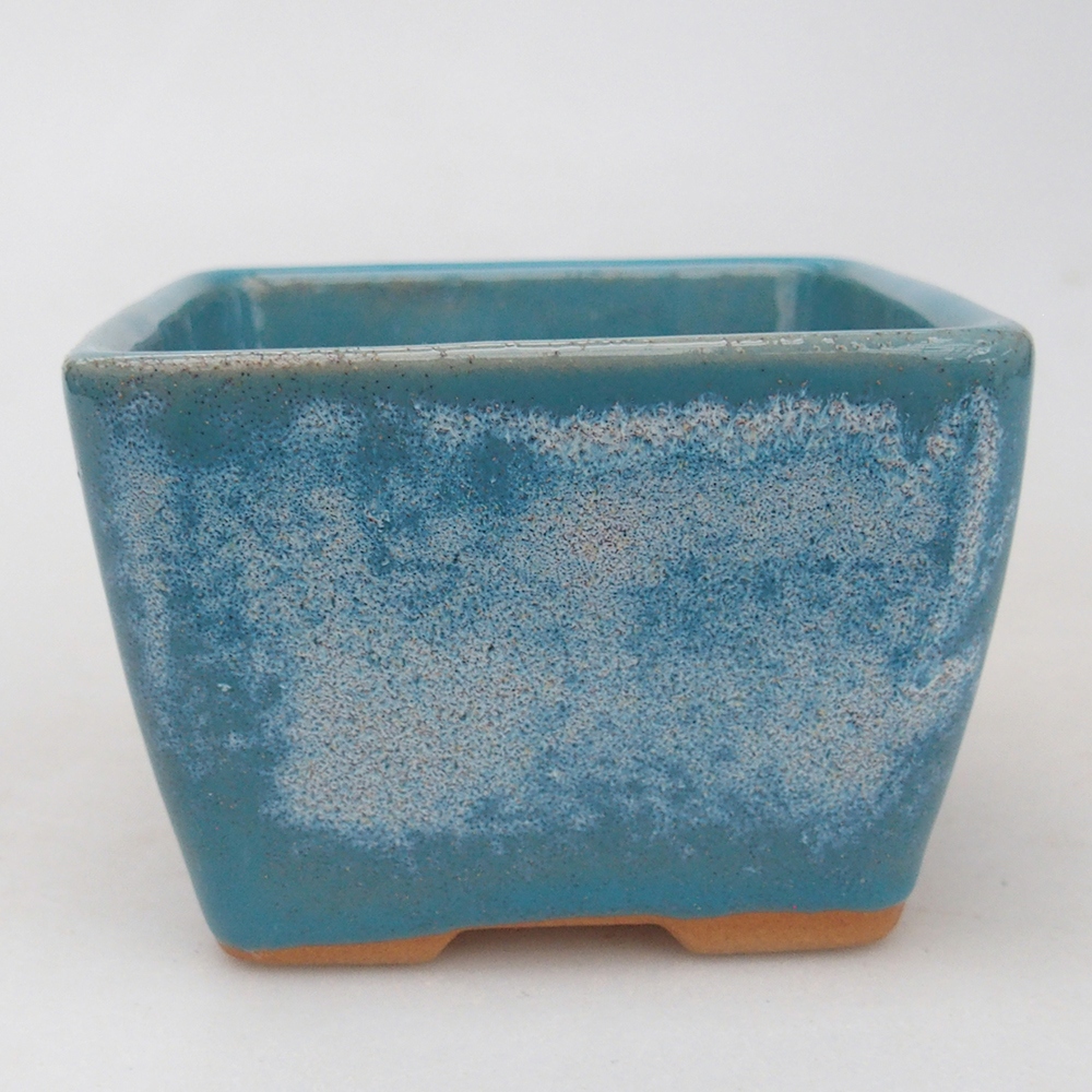 Bol à bonsaï en céramique 8,5 x 8,5 x 6 cm, couleur bleu