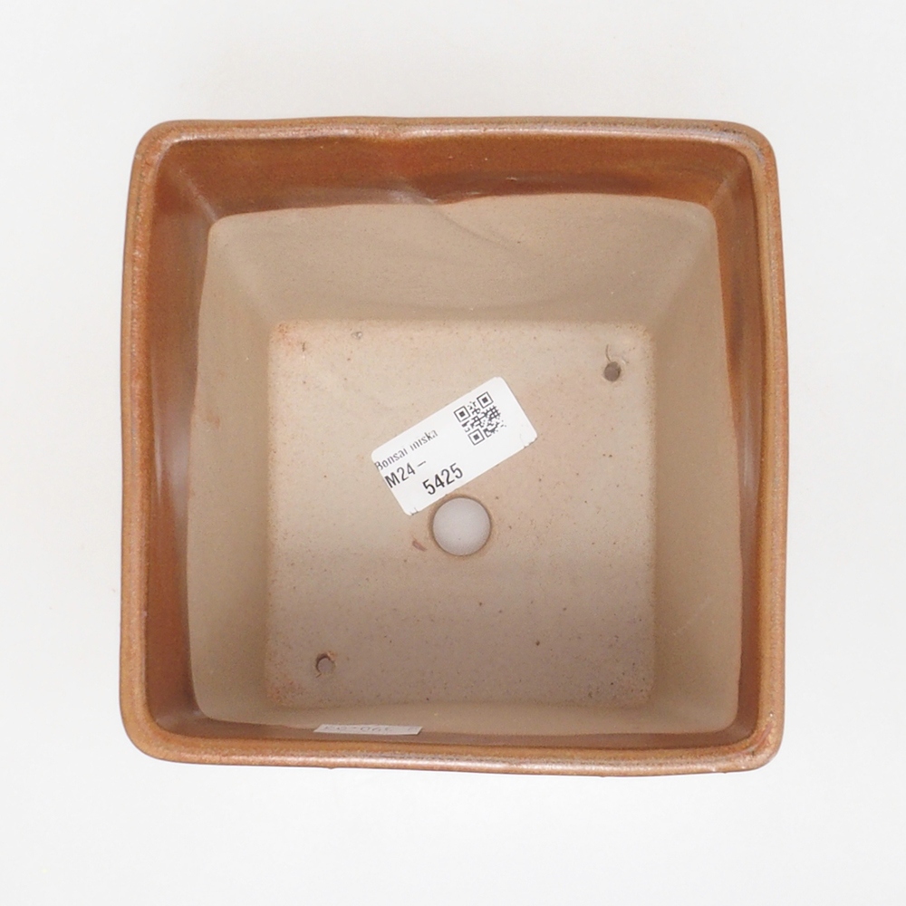 Bol à bonsaï en céramique 13 x 13 x 13,5 cm, brun