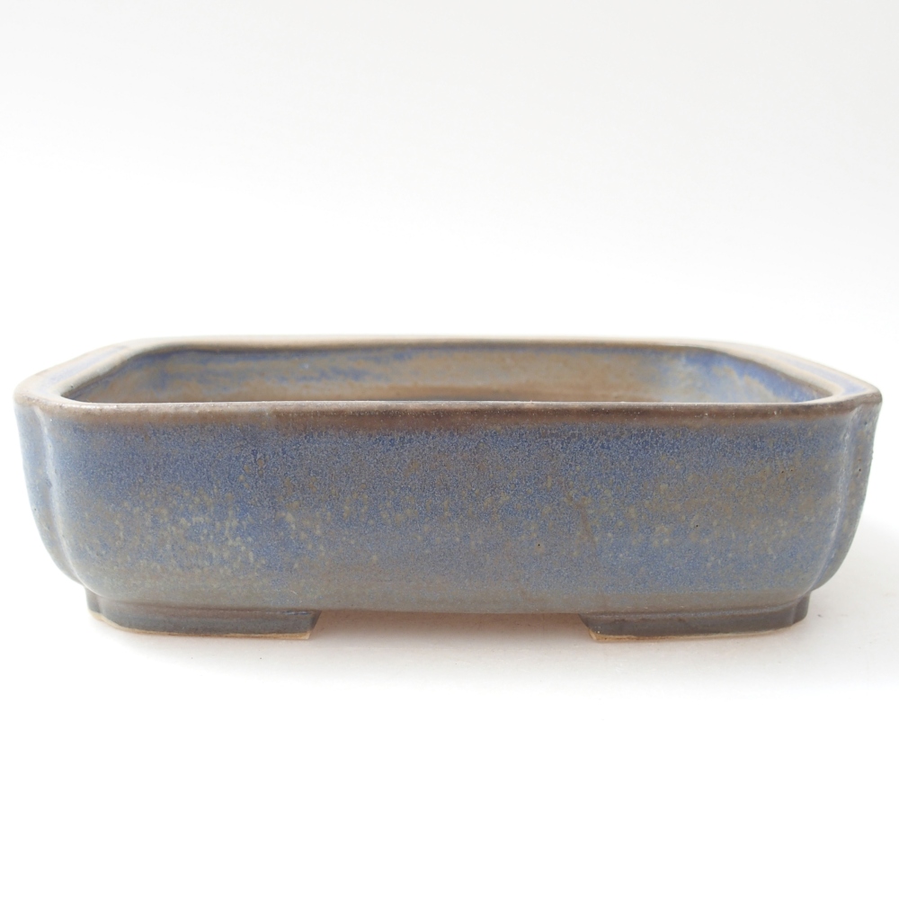 Bol à bonsaï en céramique 17,5 x 14 x 5 cm, couleur bleu