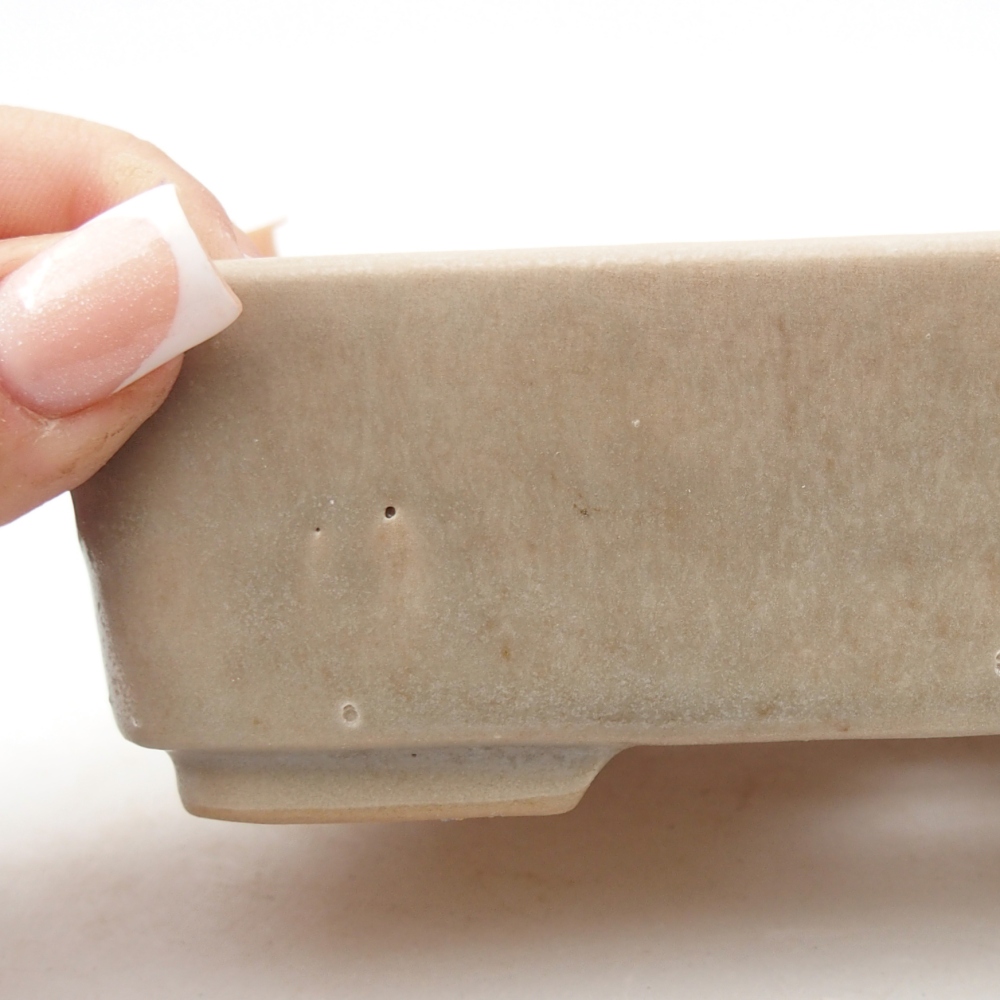 Bol à bonsaï en céramique 14,5 x 10,5 x 4,5 cm, couleur beige