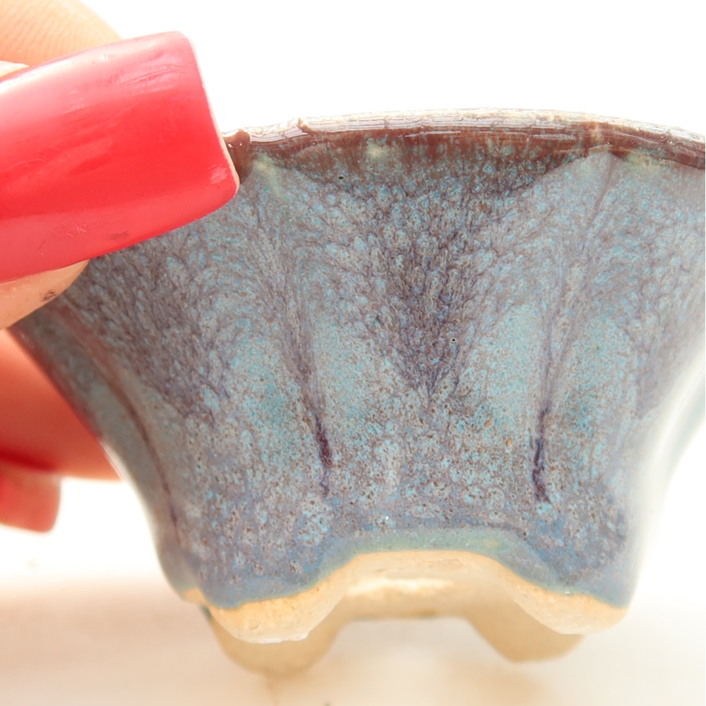 Pot à bonsaï en céramique 5,5 x 5,5 x 2,5 cm, couleur grise