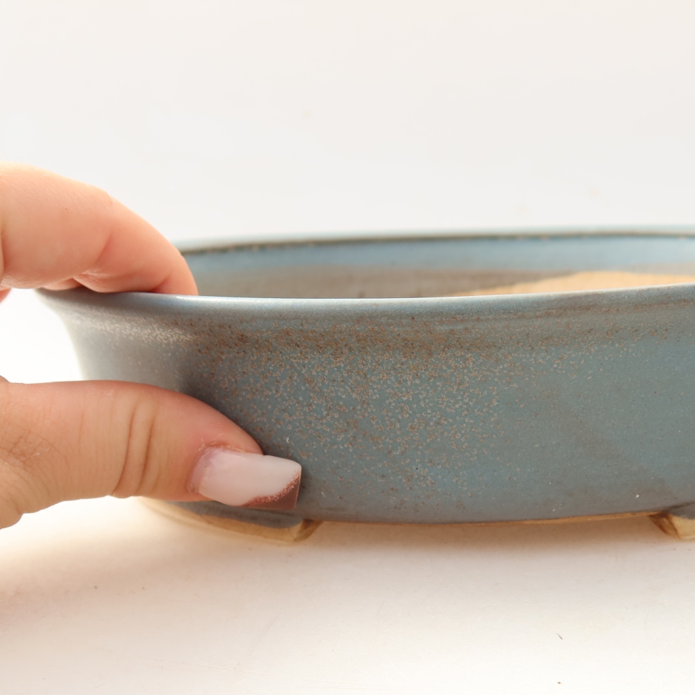 Bol à bonsaï en céramique 21 x 19 x 5 cm, couleur bleu