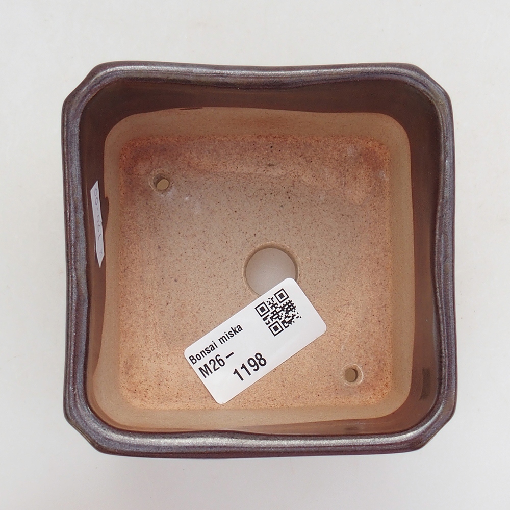 Bol à bonsaï en céramique 9 x 9 x 7 cm, brun