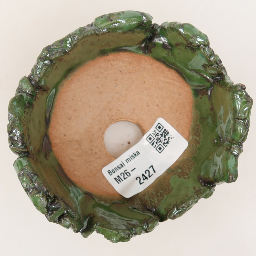 Coquille en céramique  9 x 8,5 x 7 cm, couleur verte