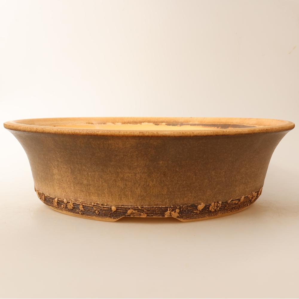 Pot à bonsaï en céramique 33 x 33 x 9 cm, couleur marron - RETRAIT SUR PLACE UNIQUEMENT ou expédition par palette