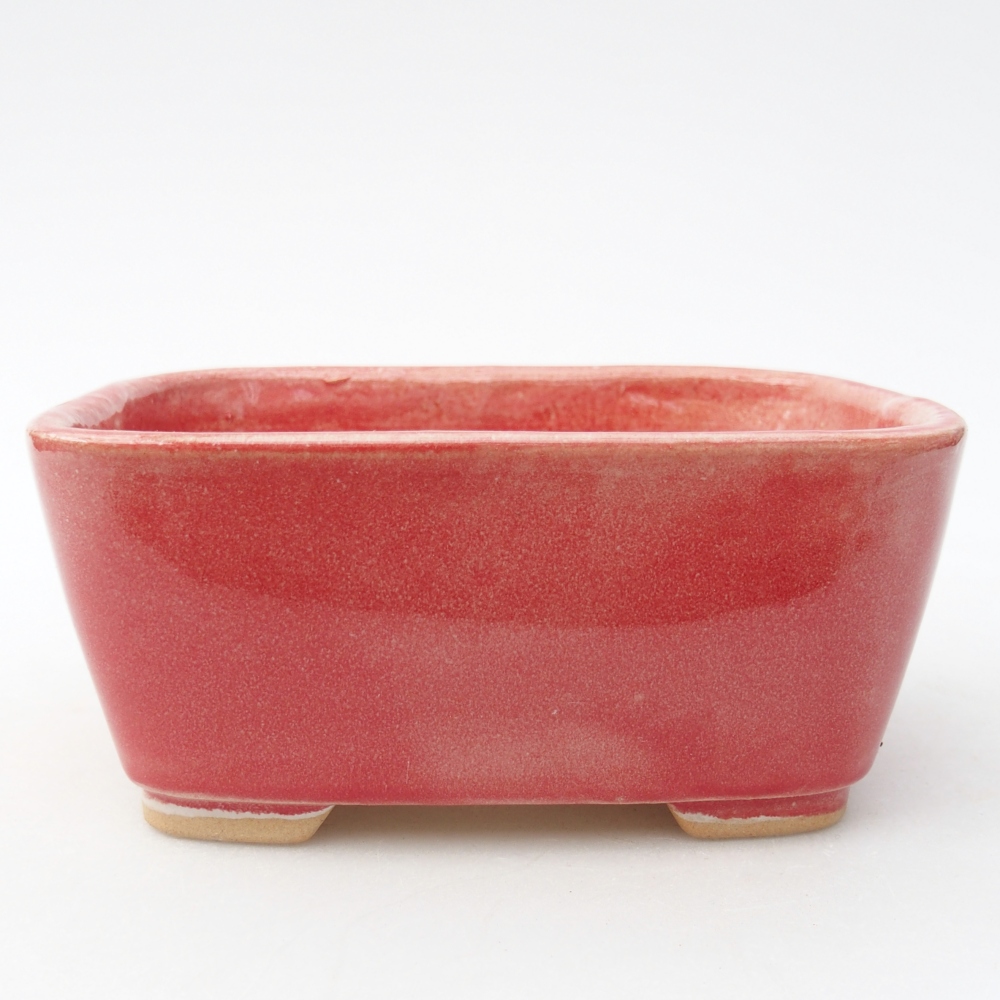 Bol à bonsaï en céramique 13,5 x 10,5 x 6 cm, couleur rouge