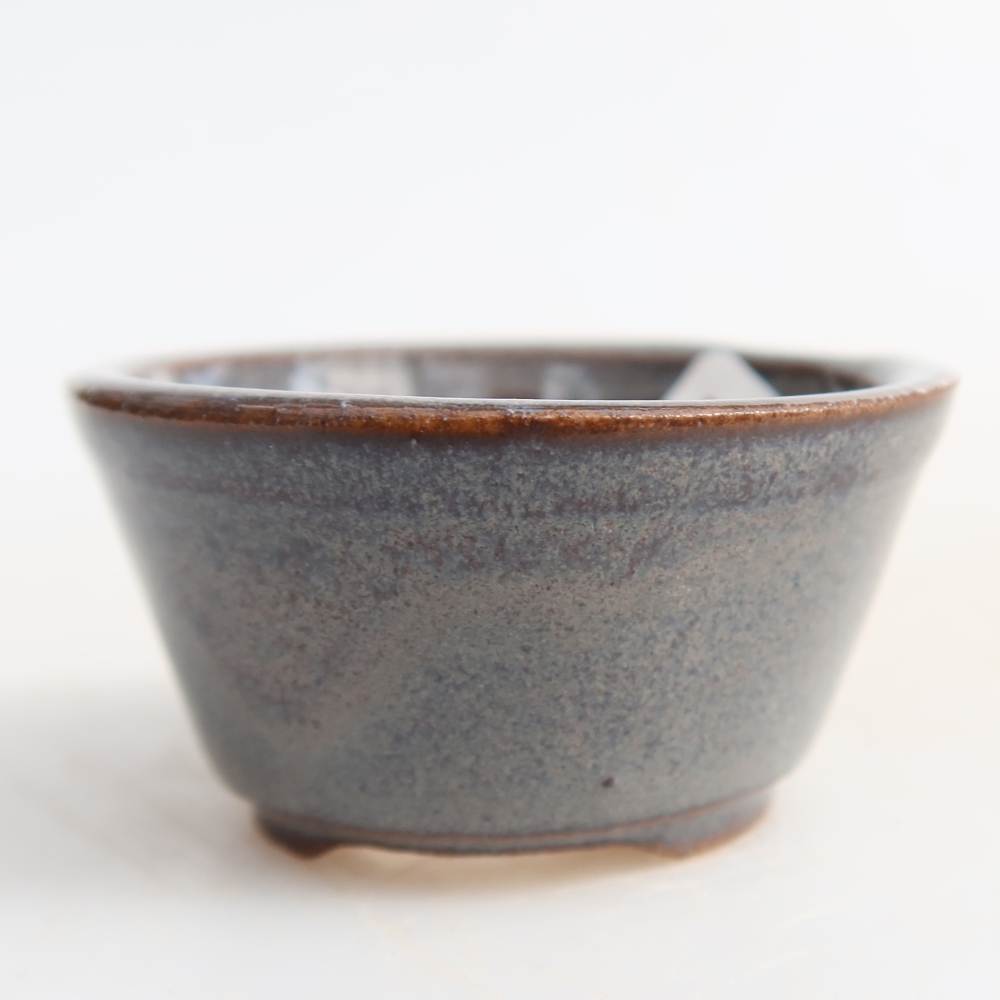 Pot à bonsaï en céramique 4,5 x 4,5 x 2,5 cm, couleur grise