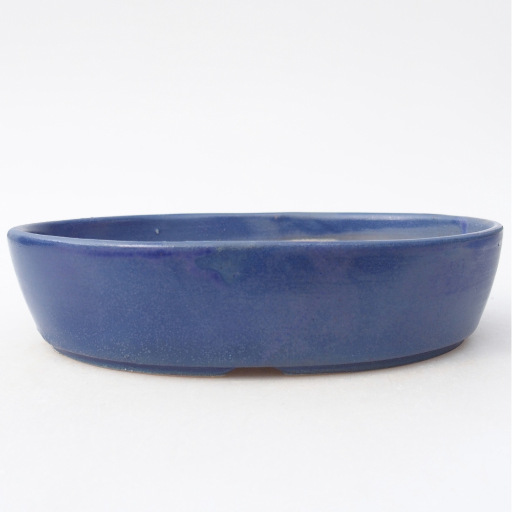 Bol à bonsaï en céramique 18,5 x 13,5 x 4,5 cm, couleur bleu