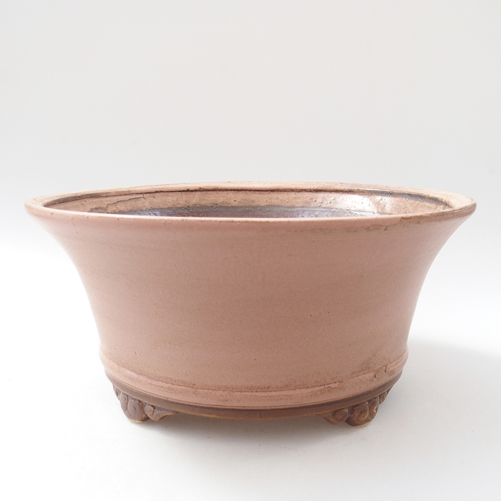 Bol à bonsaï en céramique 24 x 24 x 11,5 cm, rose