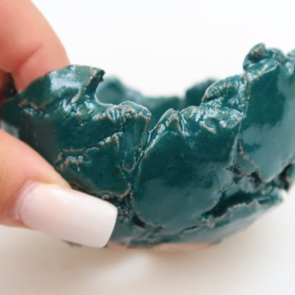 Coquille en céramique 9 x 8 x 5 cm , couleur verte