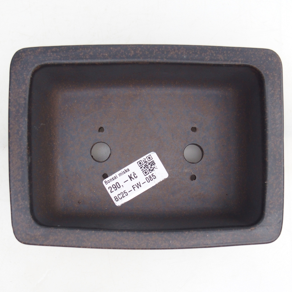 Bol à bonsaï en céramique 15,5 x 11,5 x 5 cm, couleur ocre brunâtre