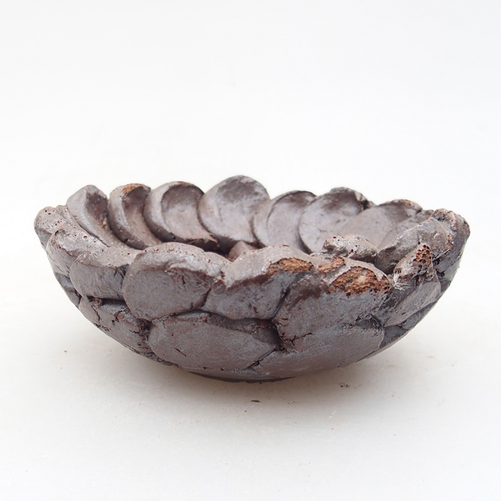 Coquille en céramique 9 x 9 x 4 cm , couleur marron