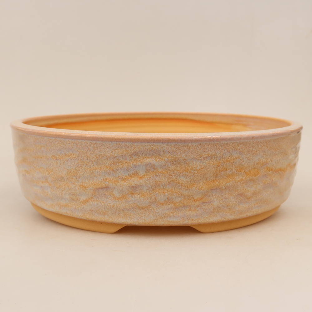 Pot à bonsaï en céramique 27 x 27 x 7 cm, couleur beige
