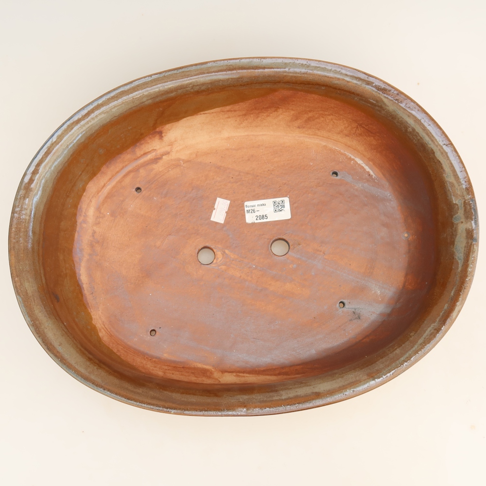 Pot à bonsaï en céramique 36 x 28 x 8,5 cm, couleur marron