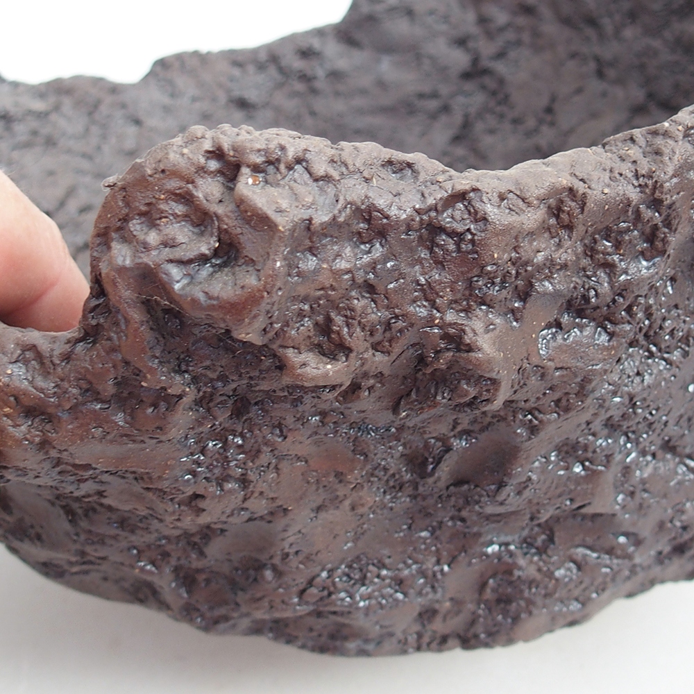 Coquille en céramique 24 x 21 x 20 cm , couleur marron